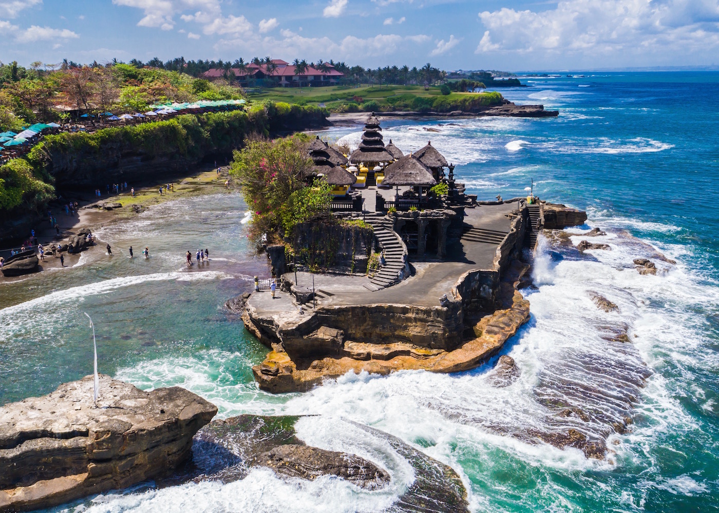 Tanah Lot temple in southwestern coast of Bali