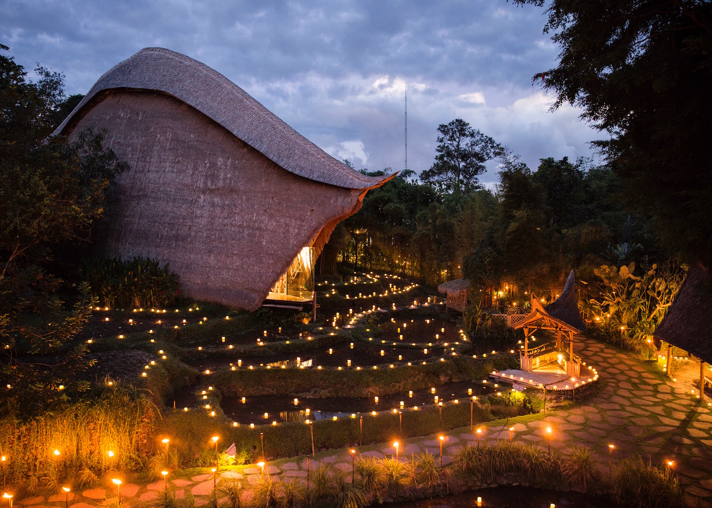 Floating over the rice fields, John Hardy's Kapal Bamboo Boutique in Ubud takes after the shape of a sailing boat