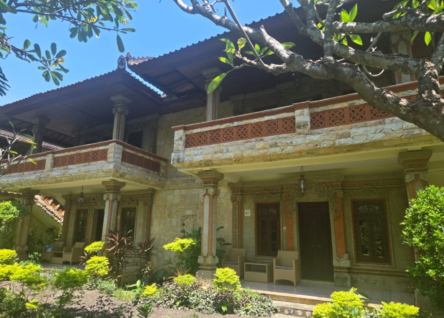 The traditional Balinese exterior at Rambutan hotel in Lovina, North Bali