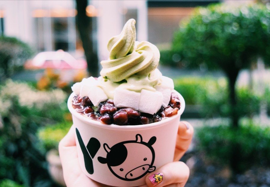 green tea frozen yoghurt Yo Mama