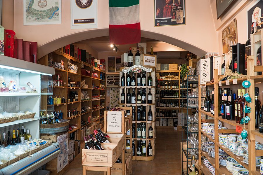 Castello delvino interior of wine shop