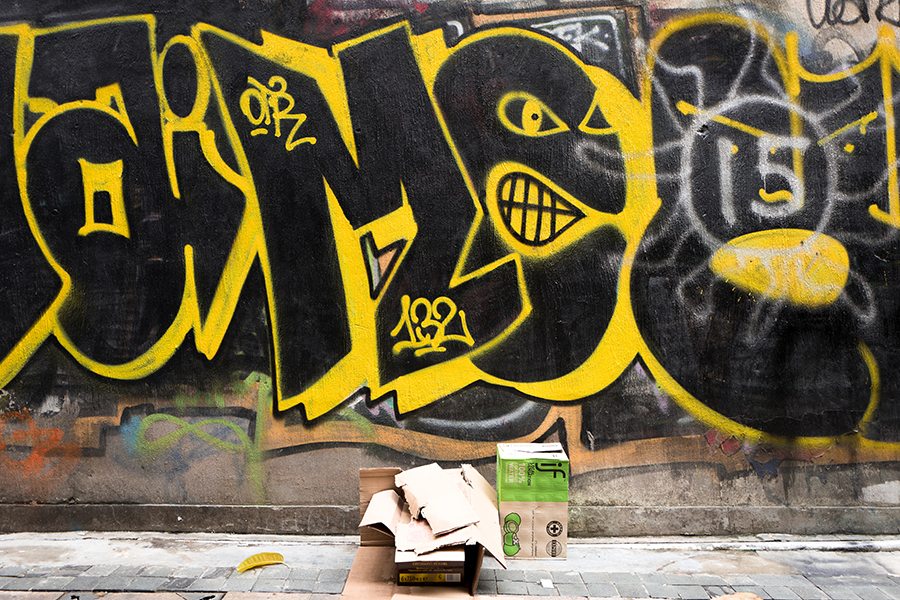 Hong Kong Street Art Pottinger Street corner