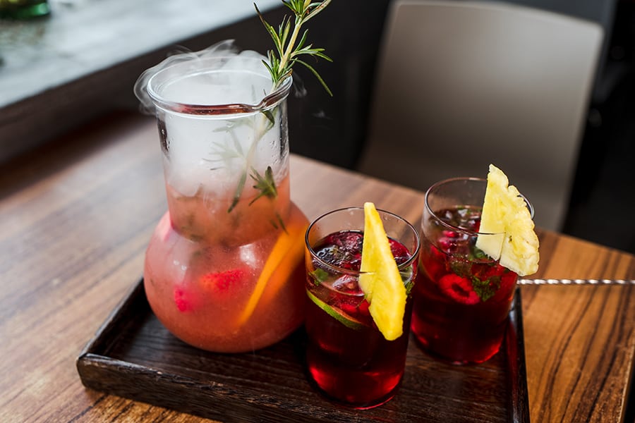 The Joomak Korean restaurant vegan vegetarian food raspberry iced tea