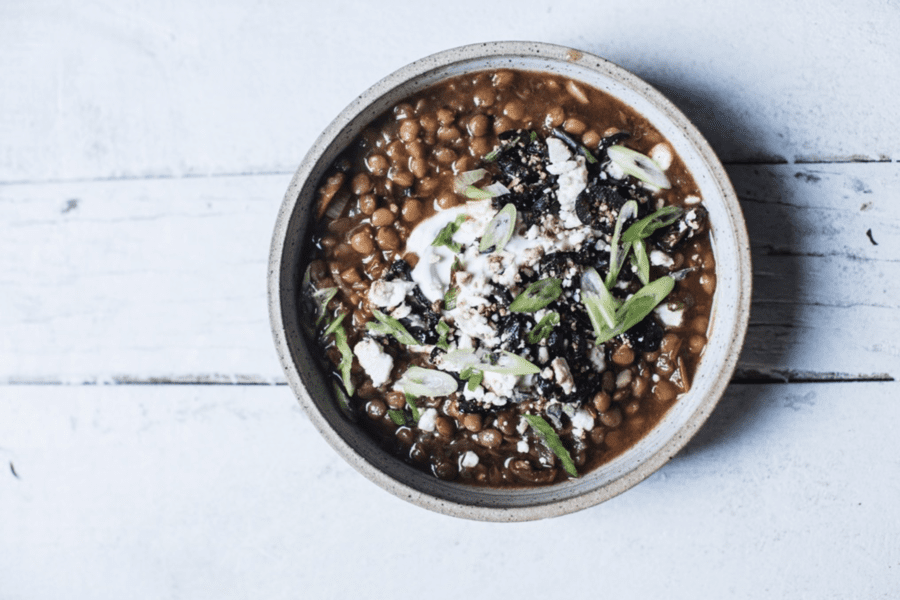 VEDA new restaurants in Hong Kong lentil soup with carrots, feta, oregano