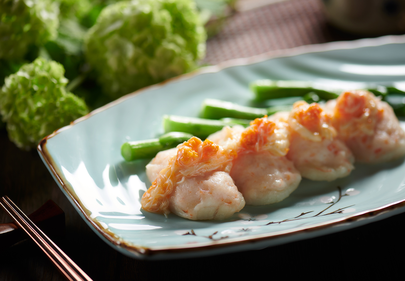 scallops stuffed with shrimp meat