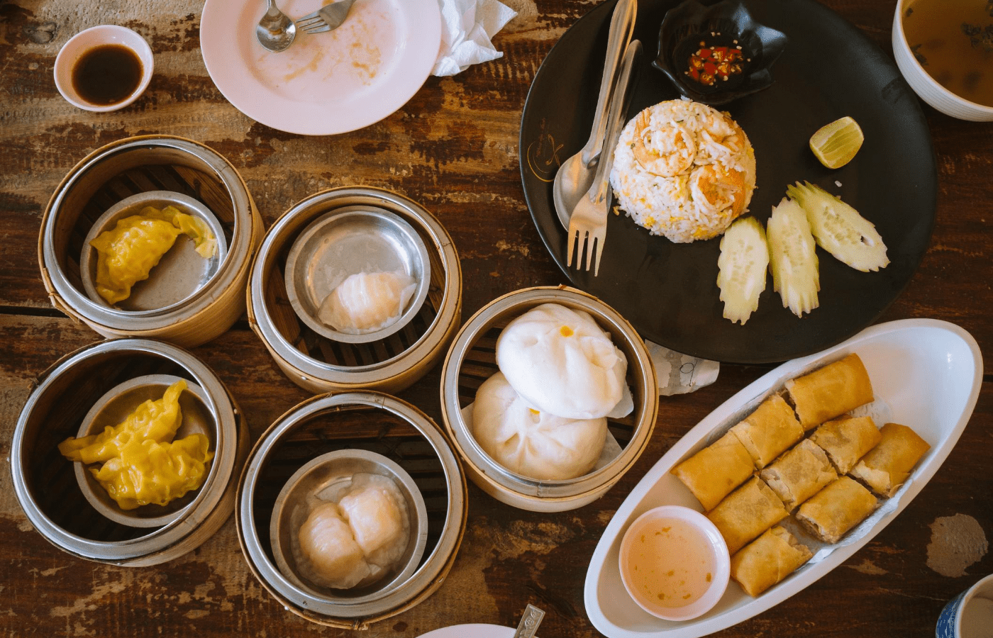 quarantine in Hong Kong dim sum on a table