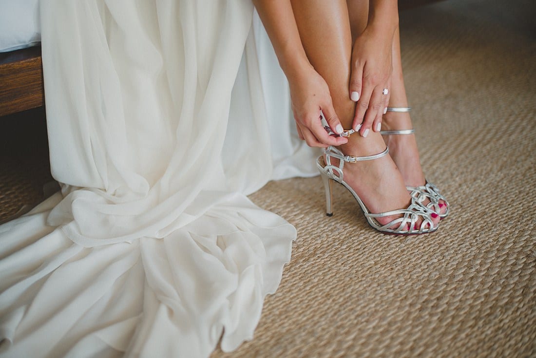 Wedding shoes | Real wedding: Julie and Toby's breezy, cliff-top villa wedding in Bali