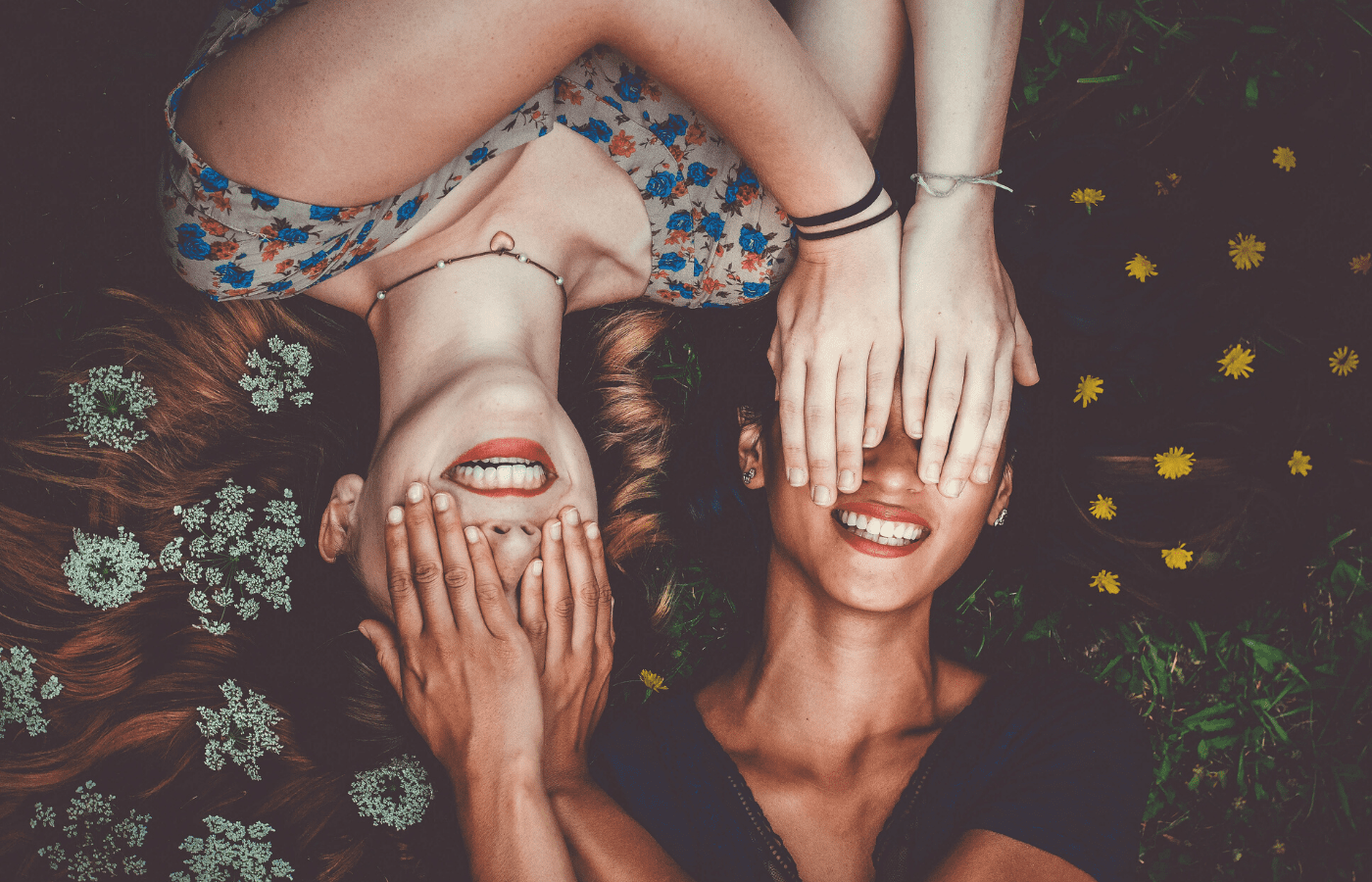 girls smiling