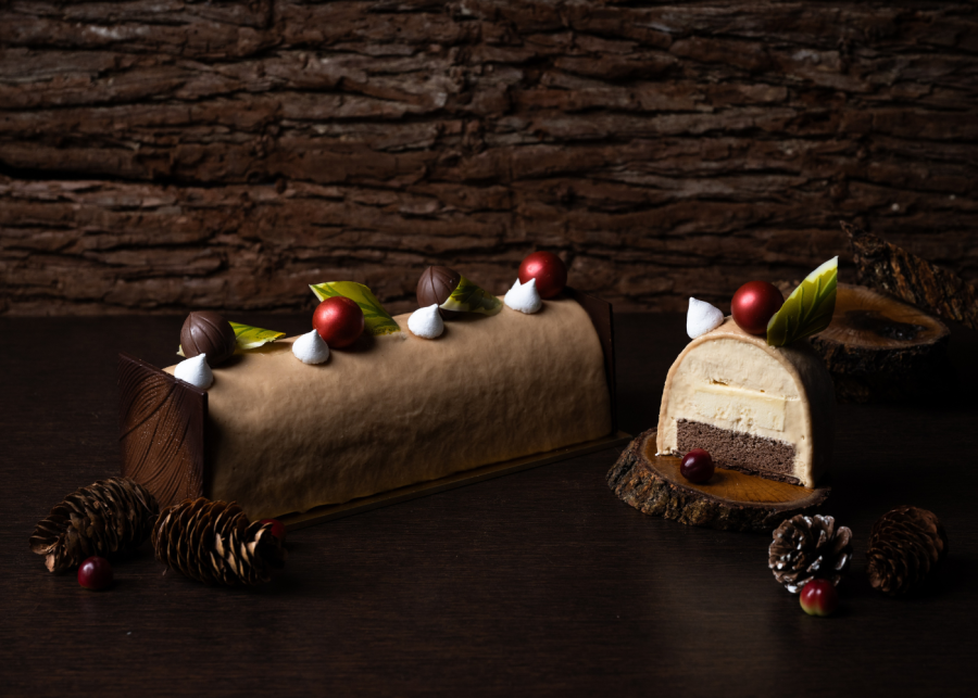 christmas desserts singapore 2024 | fire restaurant log cake