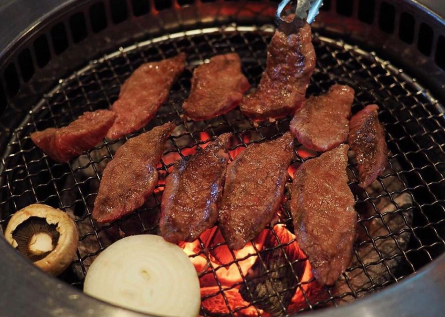 Grilling meat at Chang Korean BBQ Restaurant | Korean BBQ in Singapore