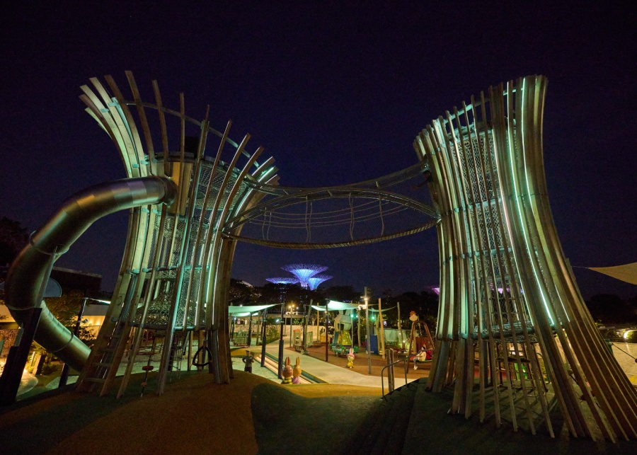 PropNex Family Zone illuminated at night | What's happening in Singapore