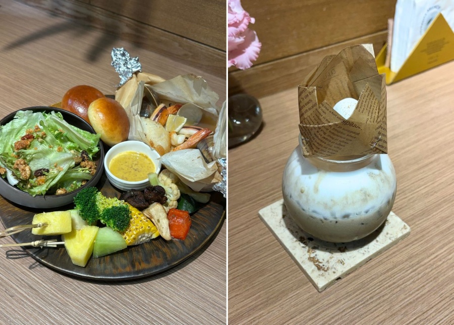 Tainan cafes - Avversita seafood stew and hojicha au lait